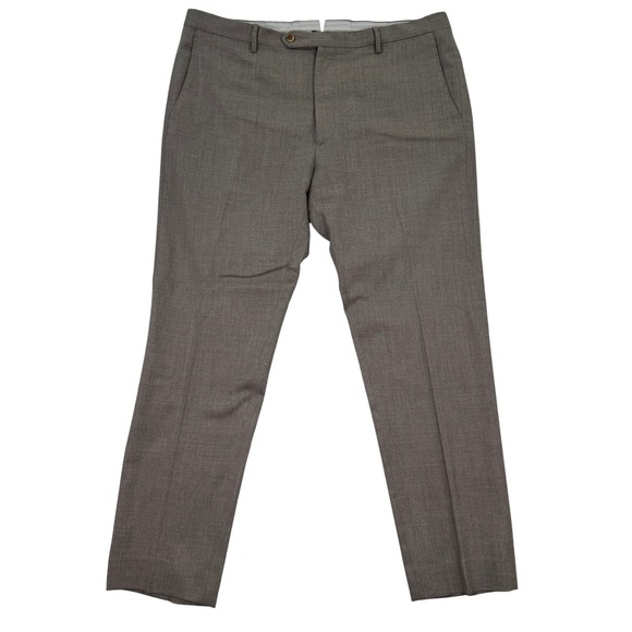 Zanella Platinum Noah Loro Piana Mooving Mens 38x30 Beige Wool Dress Pants Italy